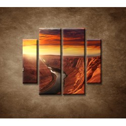 Obrazy na stenu - Západ slnka na horách - 4dielny 100x90cm