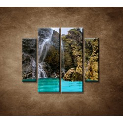 Obrazy na stenu - Prírodný vodopád - 4dielny 100x90cm