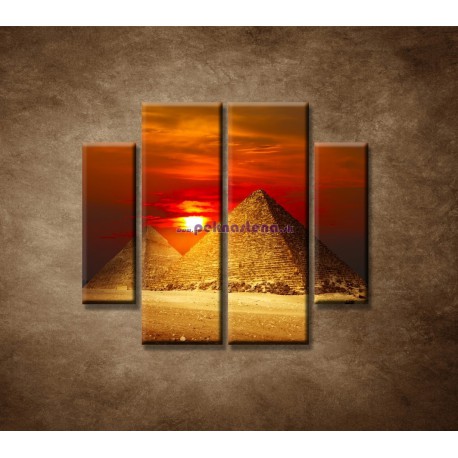 Obrazy na stenu - Pyramídy - 4dielny 100x90cm