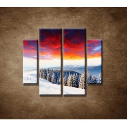Obrazy na stenu - Zimná príroda - 4dielny 100x90cm
