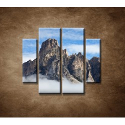 Obrazy na stenu - Mraky pod horami - 4dielny 100x90cm