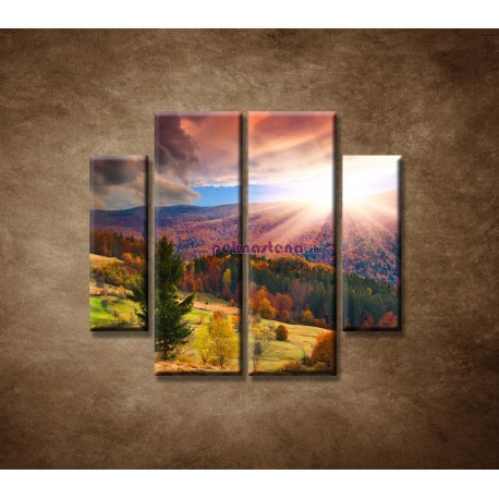 Obrazy na stenu - Farebná jeseň - 4dielny 100x90cm