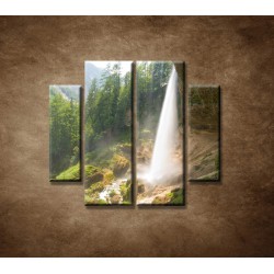 Obrazy na stenu - Vodopád v Alpách - 4dielny 100x90cm