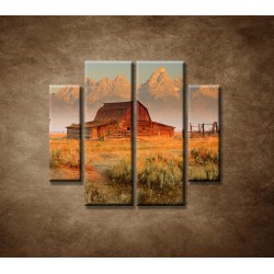 Obrazy na stenu - Stará stodola - 4dielny 100x90cm