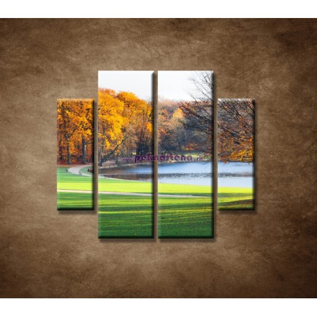 Obrazy na stenu - Park na jeseň - 4dielny 100x90cm