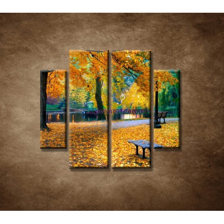 Obrazy na stenu - Bostonský park - 4dielny 100x90cm