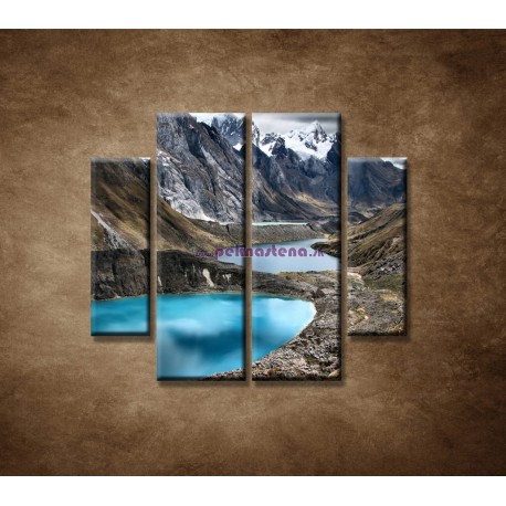 Obrazy na stenu - Tri lagúny - 4dielny 100x90cm