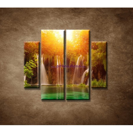 Obrazy na stenu - Vodopád 3 - 4dielny 100x90cm