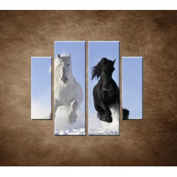 Obrazy na stenu - Párik koní - 4dielny 100x90cm