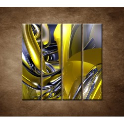 Obrazy na stenu - Žltá abstrakcia - 4dielny 120x120cm