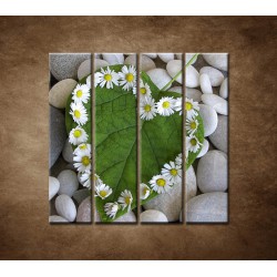 Obrazy na stenu - Srdce z kvetov - 4dielny 120x120cm