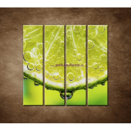 Obrazy na stenu - Plátok citróna - 4dielny 120x120cm
