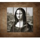 Obrazy na stenu - Čiernobiela Mona Lisa - 4dielny 120x120cm