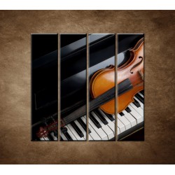Obrazy na stenu - Husle a klavír - 4dielny 120x120cm