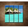 Obrazy na stenu - Chatky na mori - 4dielny 120x120cm