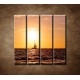 Obrazy na stenu - Západ slnka s jachtou - 4dielny 120x120cm