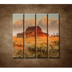 Obrazy na stenu - Stará stodola - 4dielny 120x120cm
