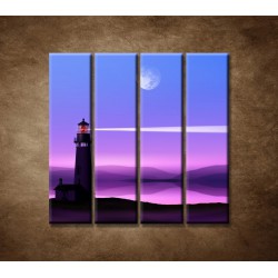 Obrazy na stenu - Nočný maják - 4dielny 120x120cm