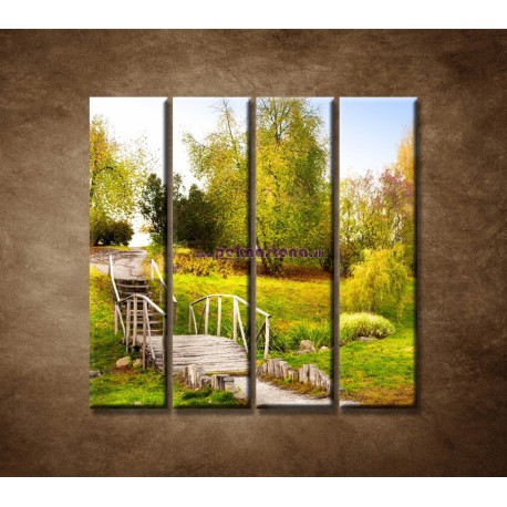 Obrazy na stenu - Zelený park - 4dielny 120x120cm