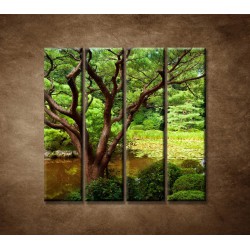 Obrazy na stenu - Japonská záhrada - 4dielny 120x120cm