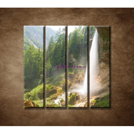 Obrazy na stenu - Vodopád v Alpách - 4dielny 120x120cm