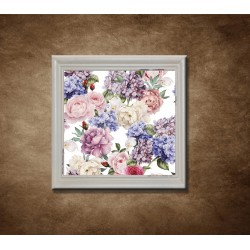 Obraz na stenu - Kvetinový vzor 1 - bledý rám 