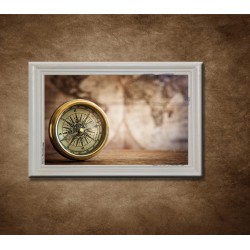 Obraz na stenu - Kompas - bledý rám