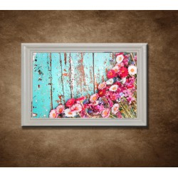 Obraz na stenu - Letné kvety - bledý rám