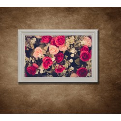 Obraz na stenu - Kvetinový vzor 10 - bledý rám