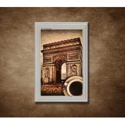 Obraz na stenu - Káva v Paríži - bledý rám