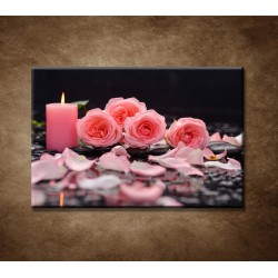Obrazy na stenu - Ruže so sviečkou