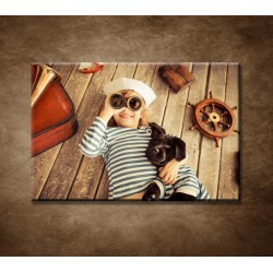 Obrazy na stenu - Chlapec a pes 