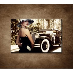 Obrazy na stenu - Žena a auto