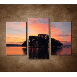 Obrazy na stenu - Západ slnka na jazere - 3dielny 75x50cm