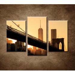Obrazy na stenu - Brooklynský most - 3dielny 75x50cm