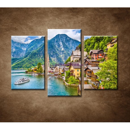 Obrazy na stenu - Hallstatt - 3dielny 75x50cm