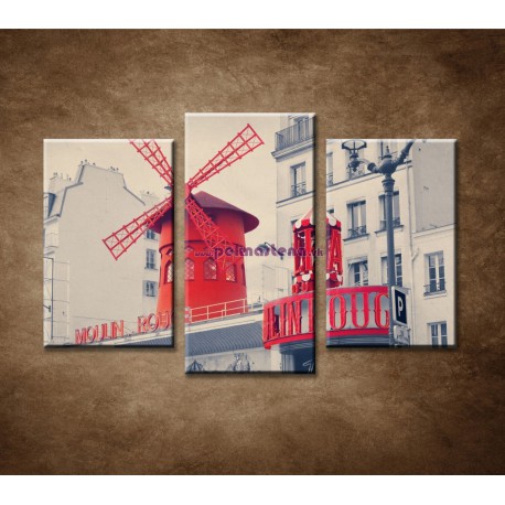 Obrazy na stenu - Moulin Rouge - 3dielny 75x50cm