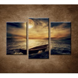 Obrazy na stenu - Loď v oceáne - 3dielny 75x50cm