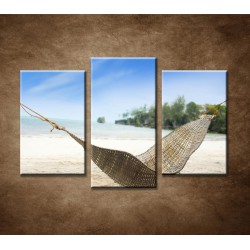 Obrazy na stenu - Húpačka na pláži - 3dielny 75x50cm