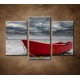 Obrazy na stenu - Čln na pláži - 3-dielny 75x50cm