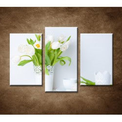 Obrazy na stenu - Čerstvé tulipány - 3-dielny 75x50cm