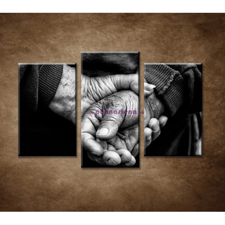 Obrazy na stenu - Staré ruky - 3dielny 75x50cm