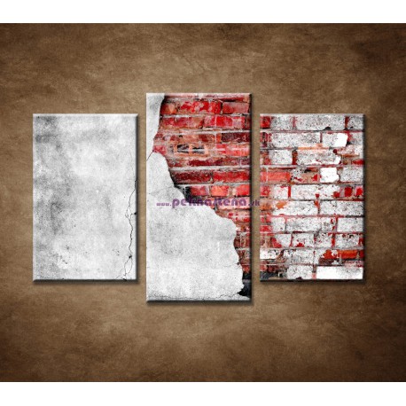 Obrazy na stenu - Tehlový múr - 3dielny 75x50cm