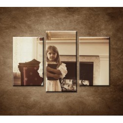 Obrazy na stenu - Dievča a kniha - 3dielny 75x50cm