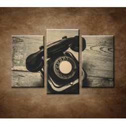 Obrazy na stenu - Starý telefón - 3-dielny 75x50cm