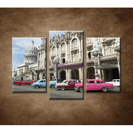 Obrazy na stenu - Americké autá - 3-dielny 75x50cm