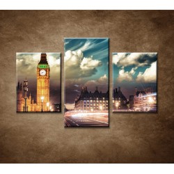 Obrazy na stenu - Večerný Londýn - 3dielny 90x60cm