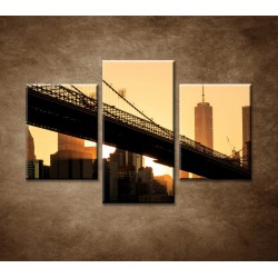 Obrazy na stenu - Brooklynský most - 3dielny 90x60cm