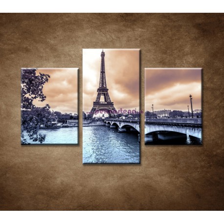 Obrazy na stenu - Búrka v Paríži - 3dielny 90x60cm