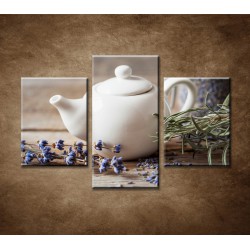 Obraz na stenu - Levanduľový čaj - 3dielny 90x60cm